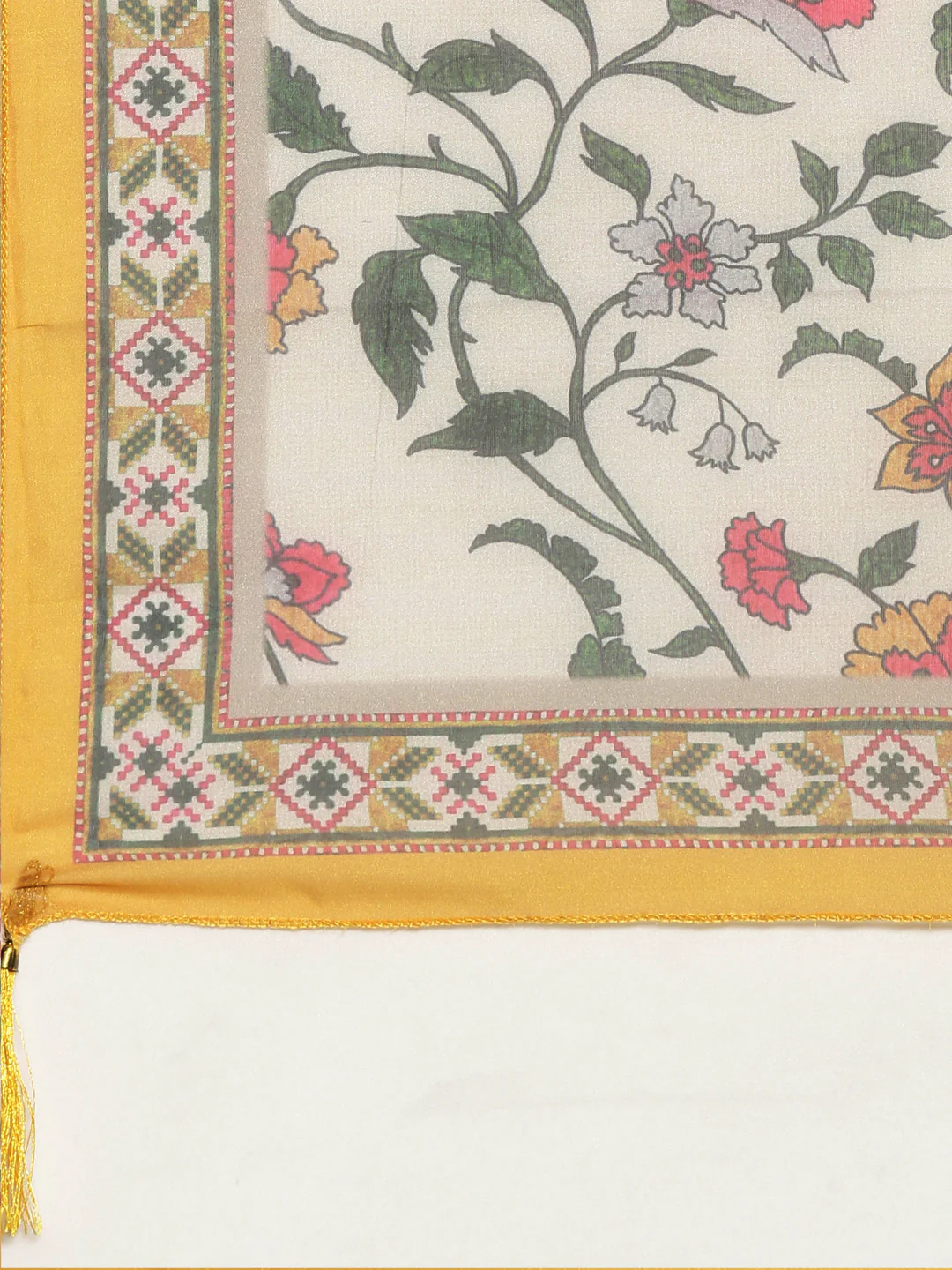 Neerus Yellow Regular Straight Solid Kurta And Trousers With Dupatta - Image 7
