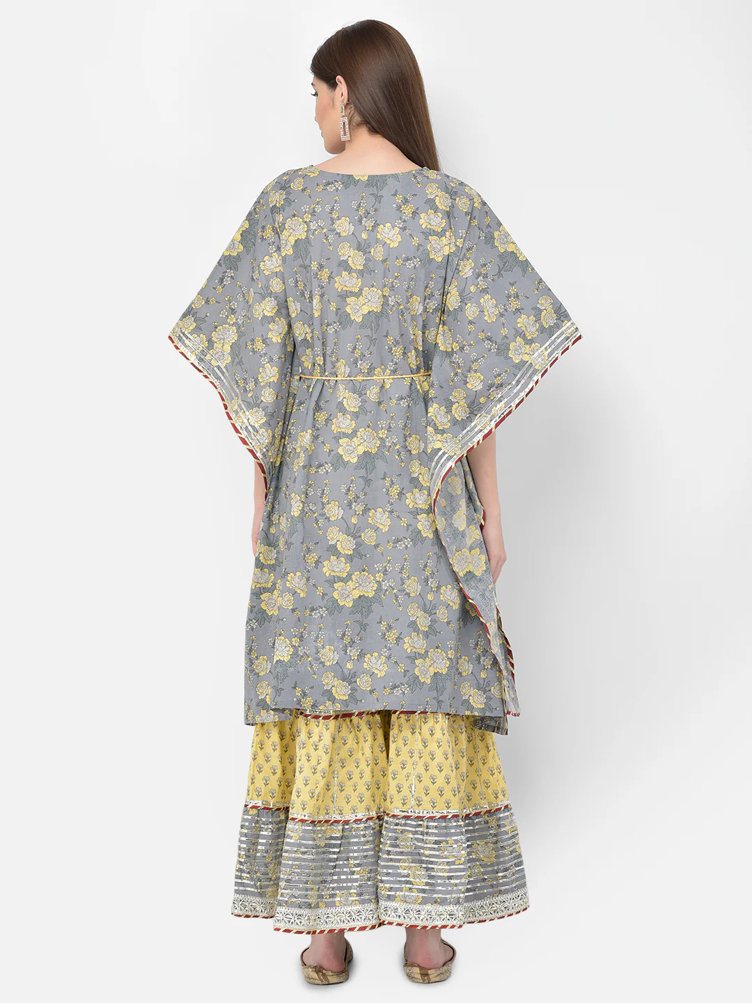 Neerus'S Grey Color Cotton Fabric Suit-Plazzo - Image 5