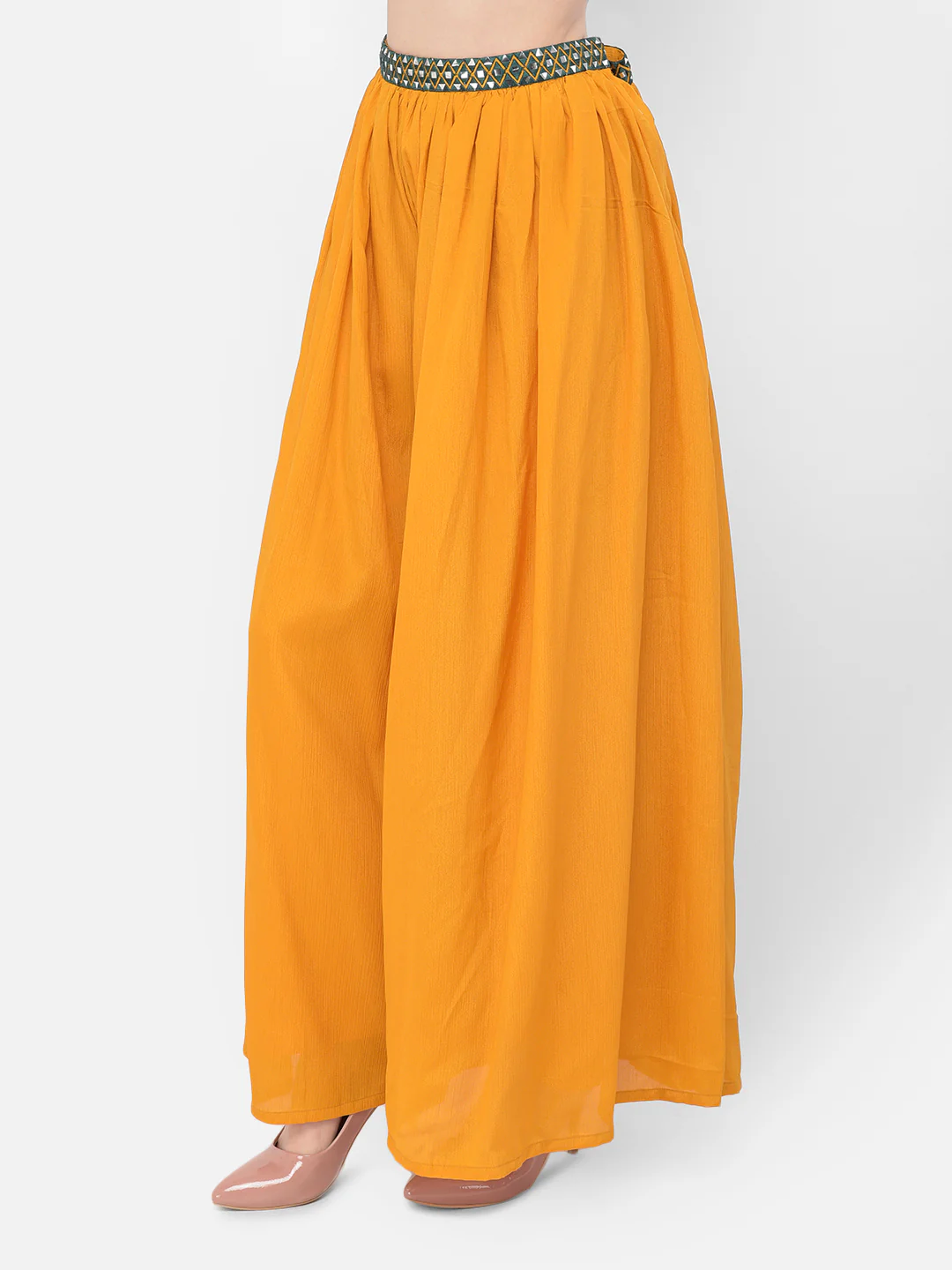 Neerus'S Mustard Color Crepe Fabric Ghagra Set - Image 9