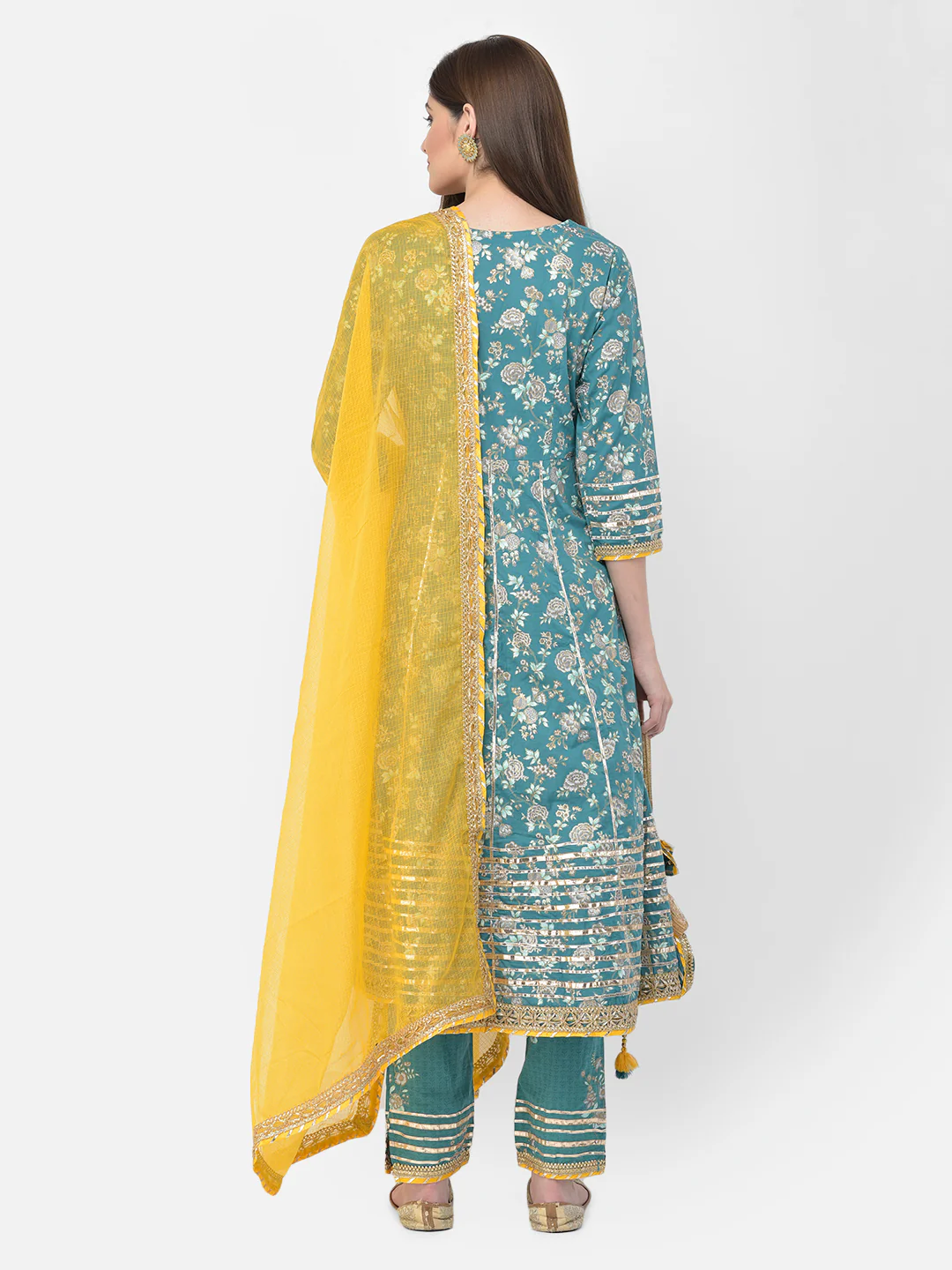 Neerus'S Rama Color Cotton Fabric Suit-Anarkali - Image 7