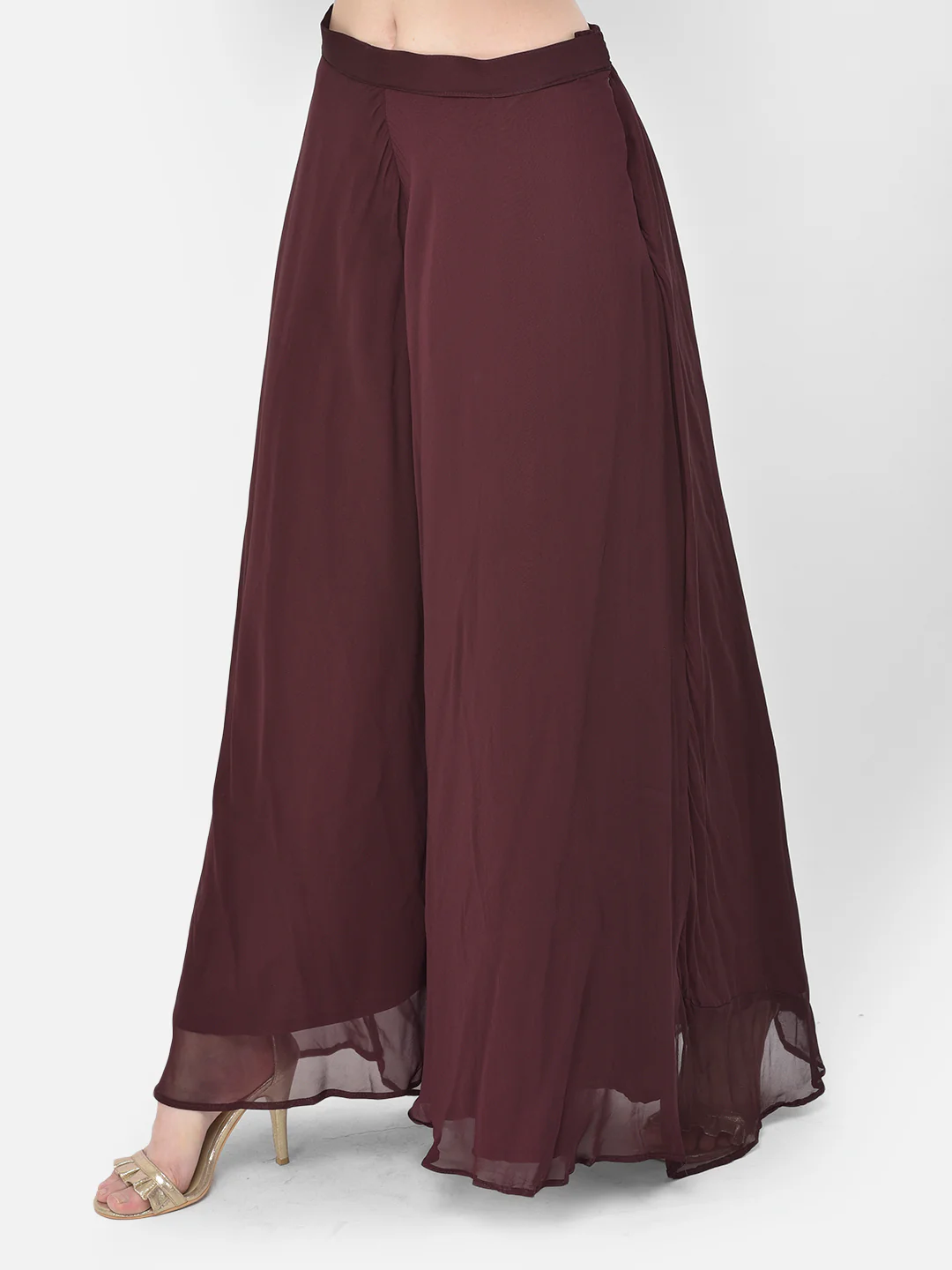 Neerus'S Wine Color Georgette Fabric Suit-Peplum - Image 7