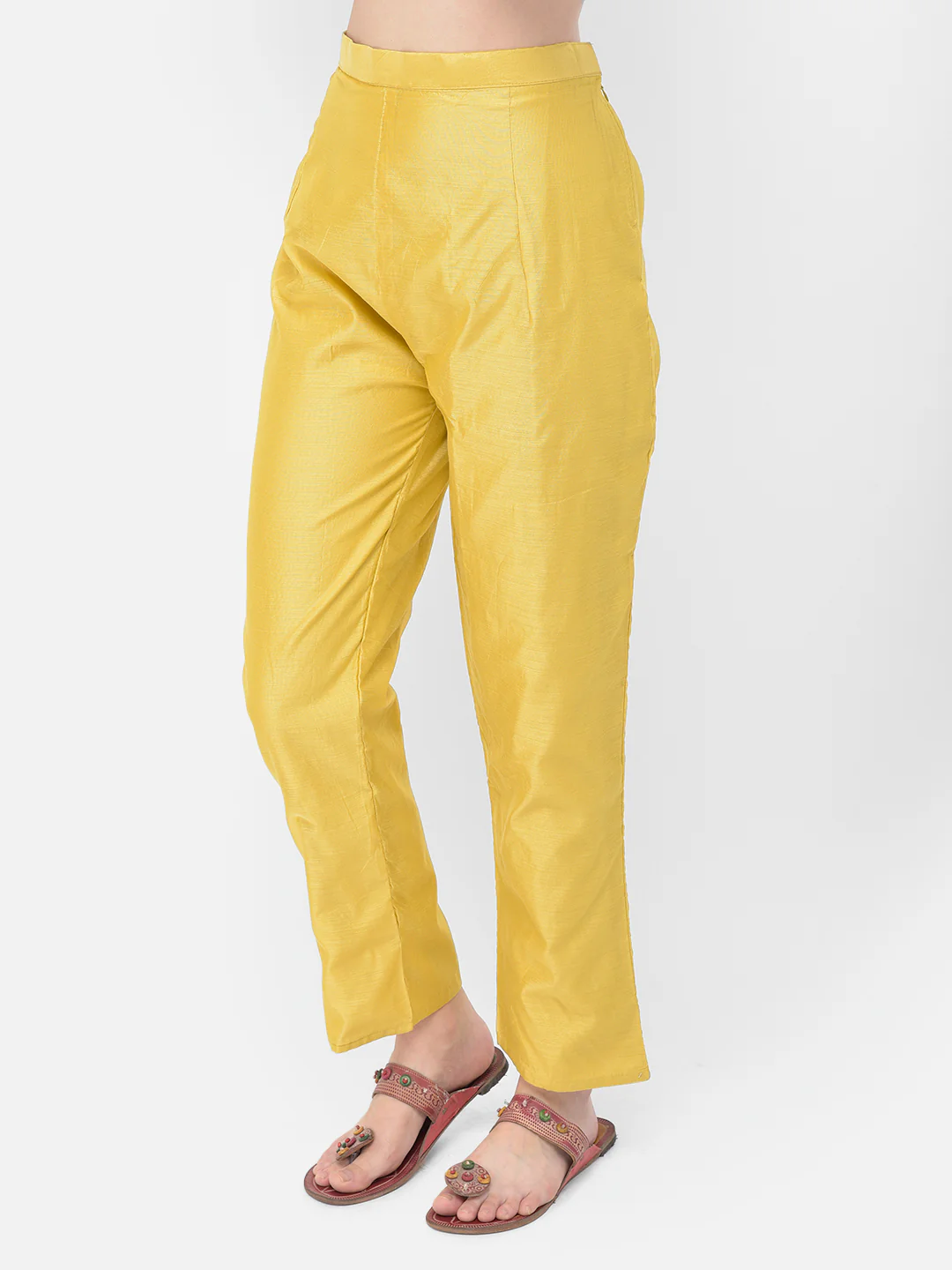 Neerus'S Yellow Color Chanderi Fabric Suit-Pant - Image 7