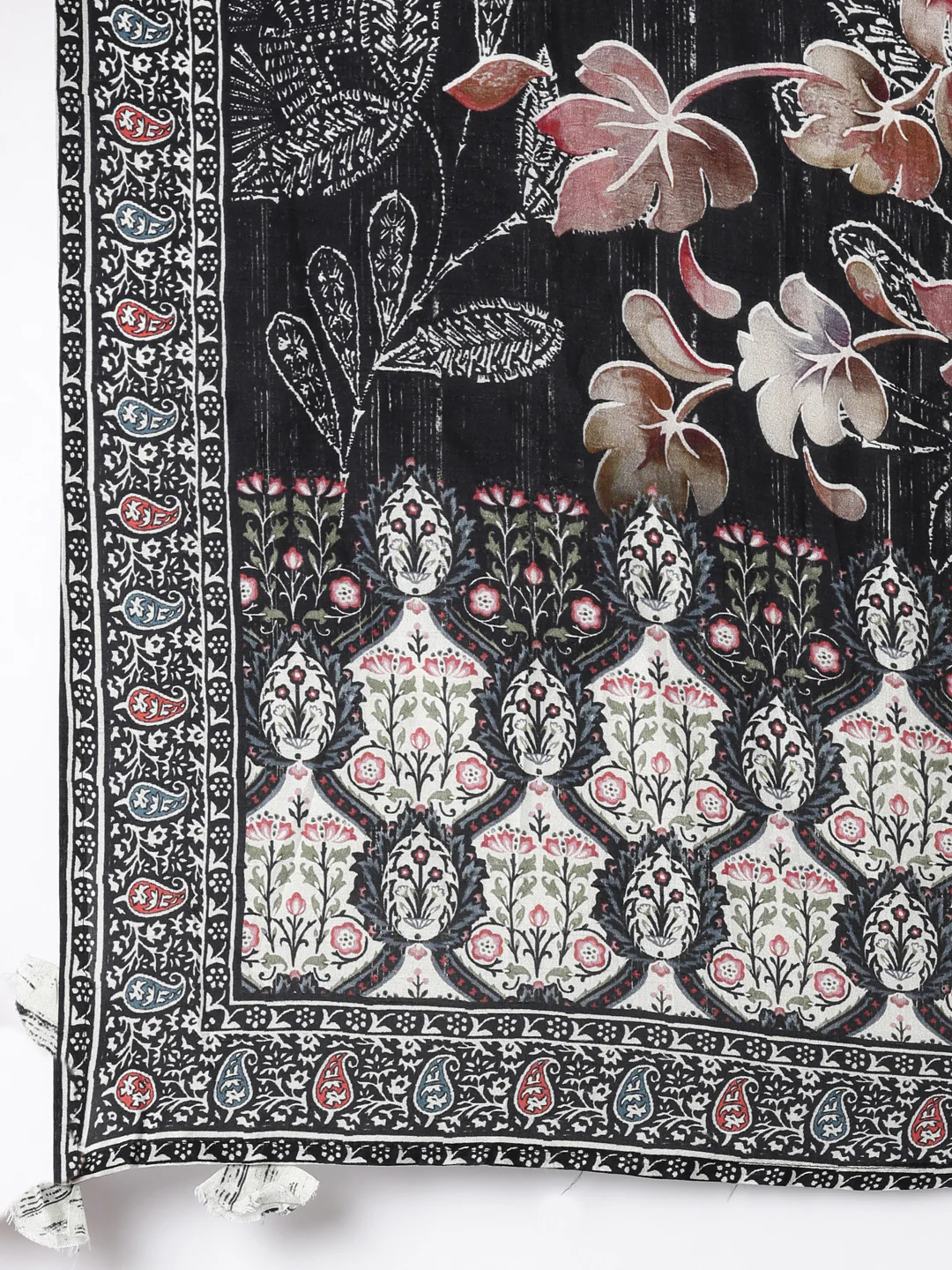 Off White Muslin Printed Three Piece Set - Image 7