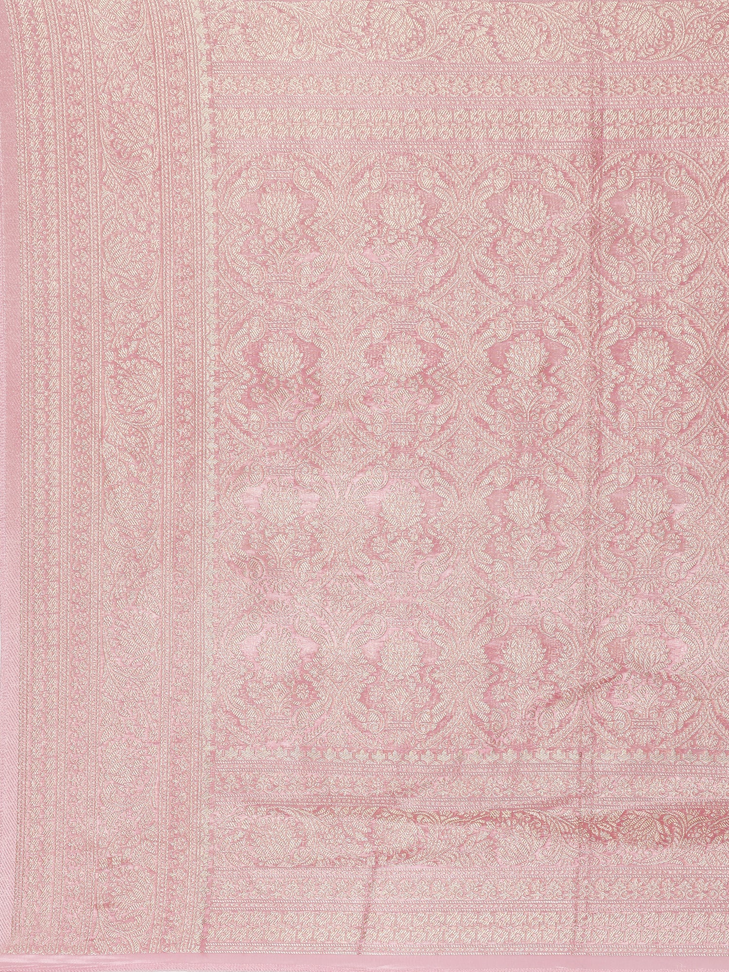 Pink Banaras Weaved Saree - Image 5