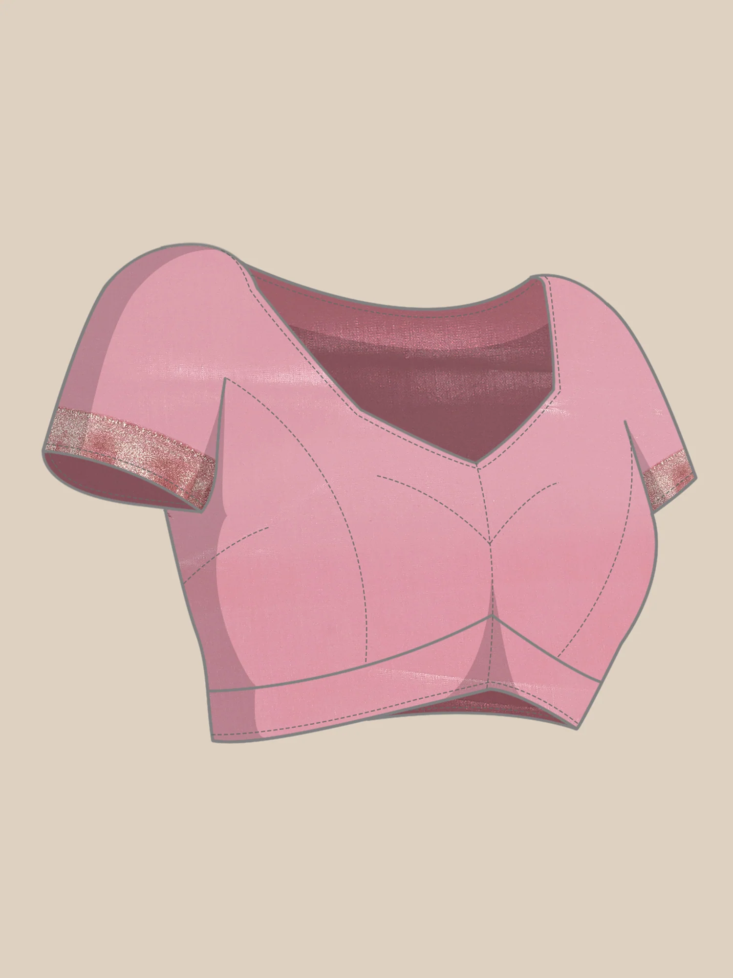 Pink Banaras Weaved Saree - Image 6
