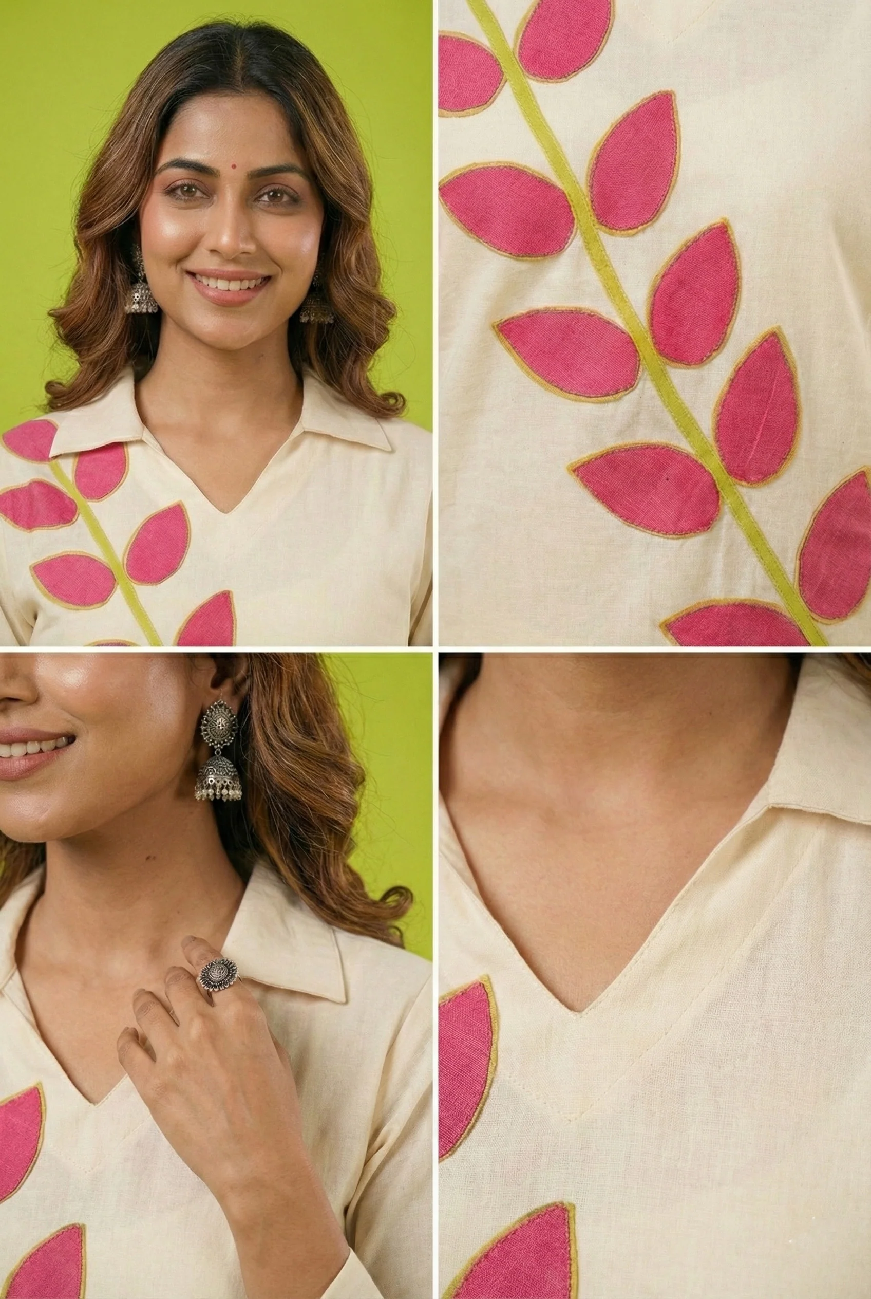 Pink Cotton Floral Digital Print Two Piece Set - Image 6