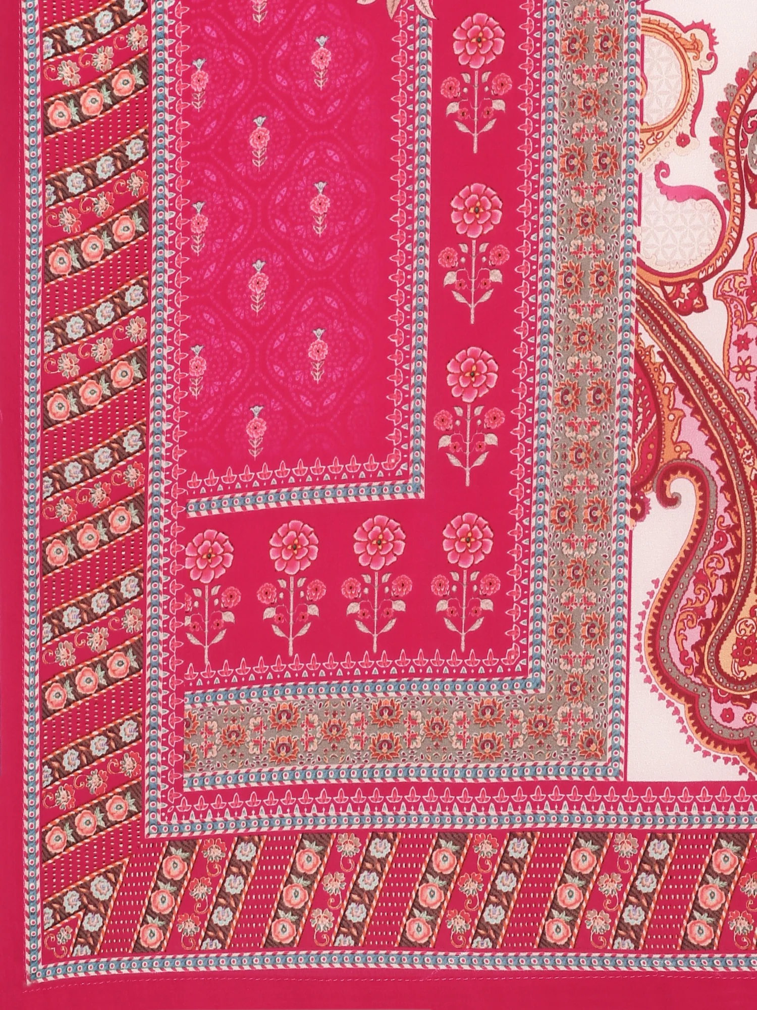 Pink Digital printed crepe Three piece suit set - Image 7