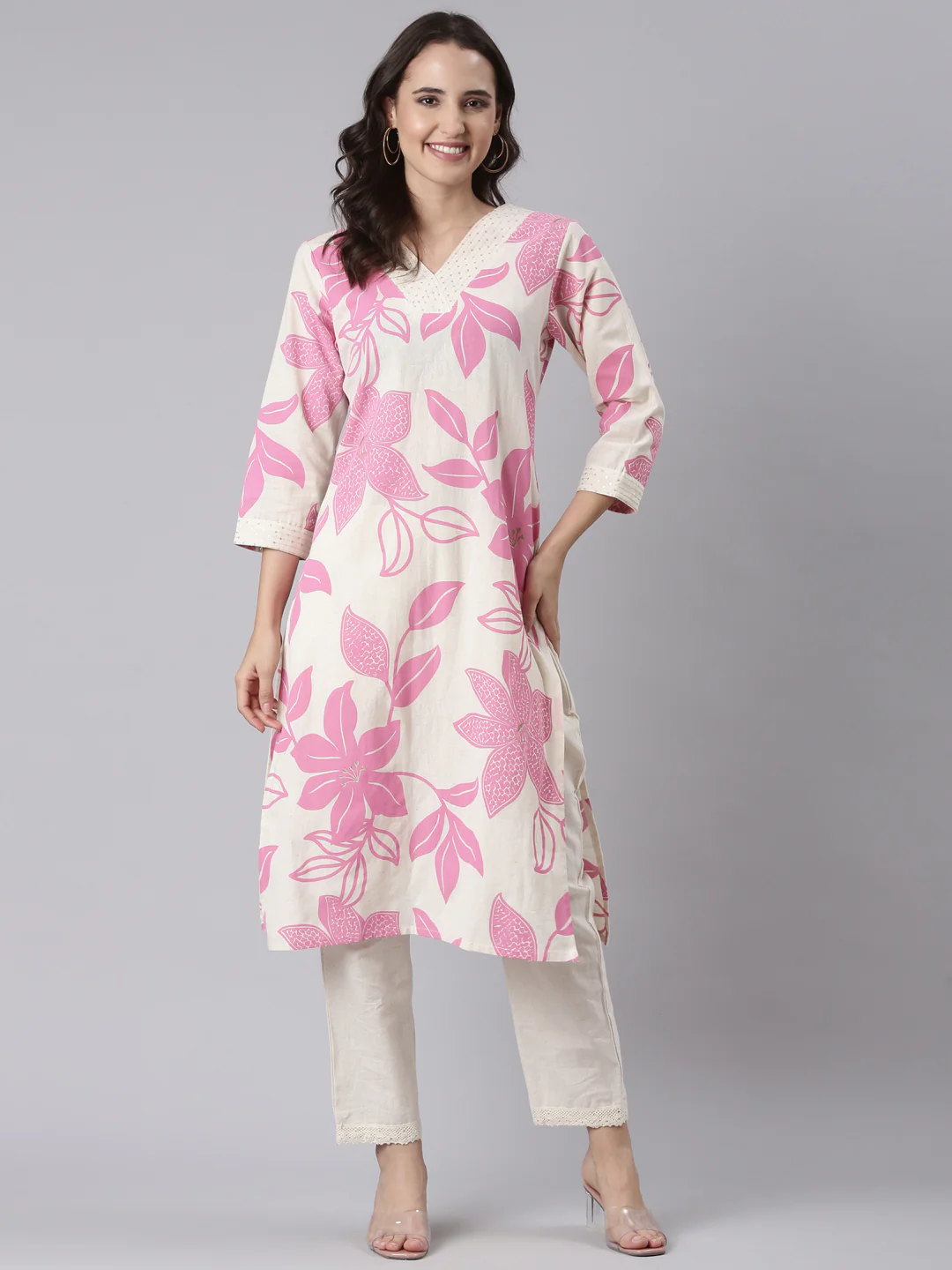 Pink Flex Block Print Two Piece Set - Image 5
