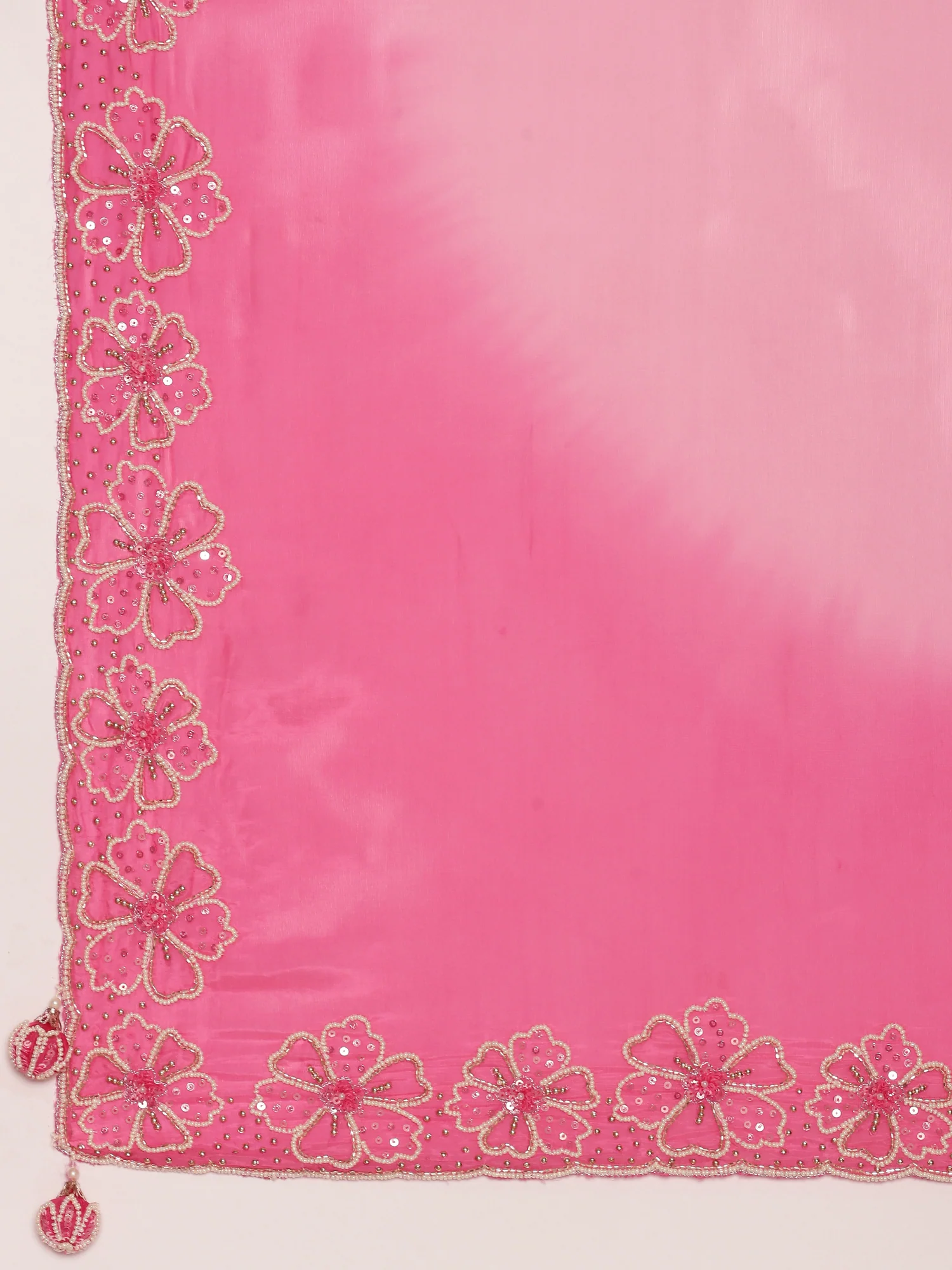 Pink Silk Saree With Stone Work Readymade Blouse - Image 5
