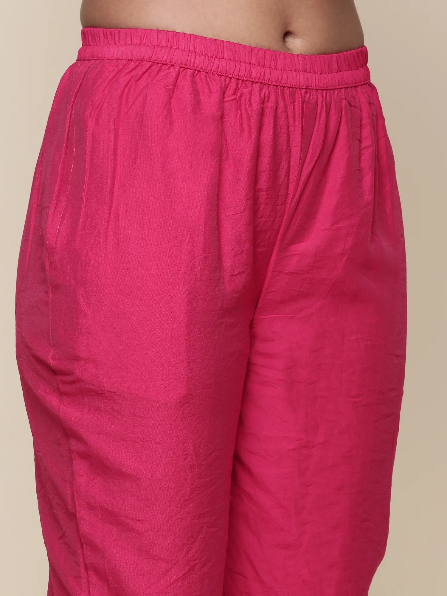Pink tissue fabric embroidered Three piece suit set - Image 7