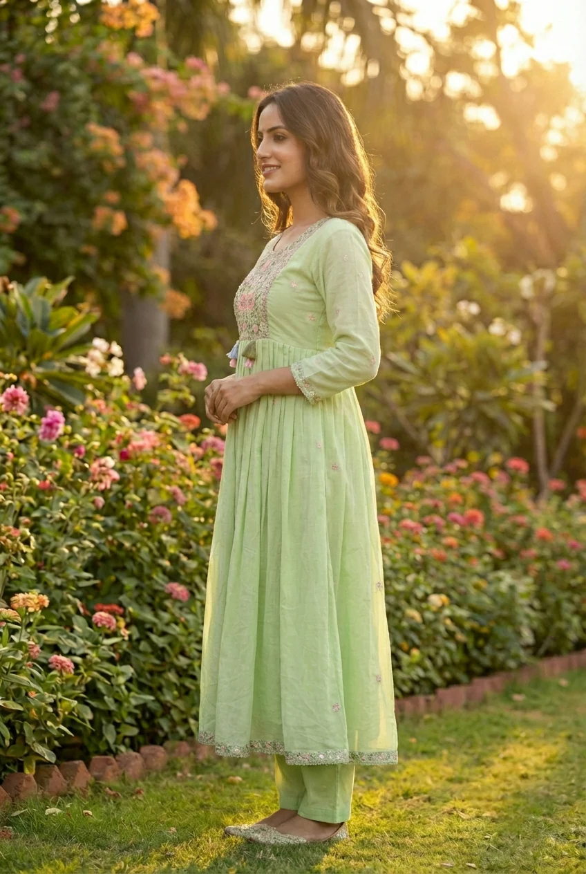 Pista Cotton Hand Embroidery Three Piece Set - Image 3