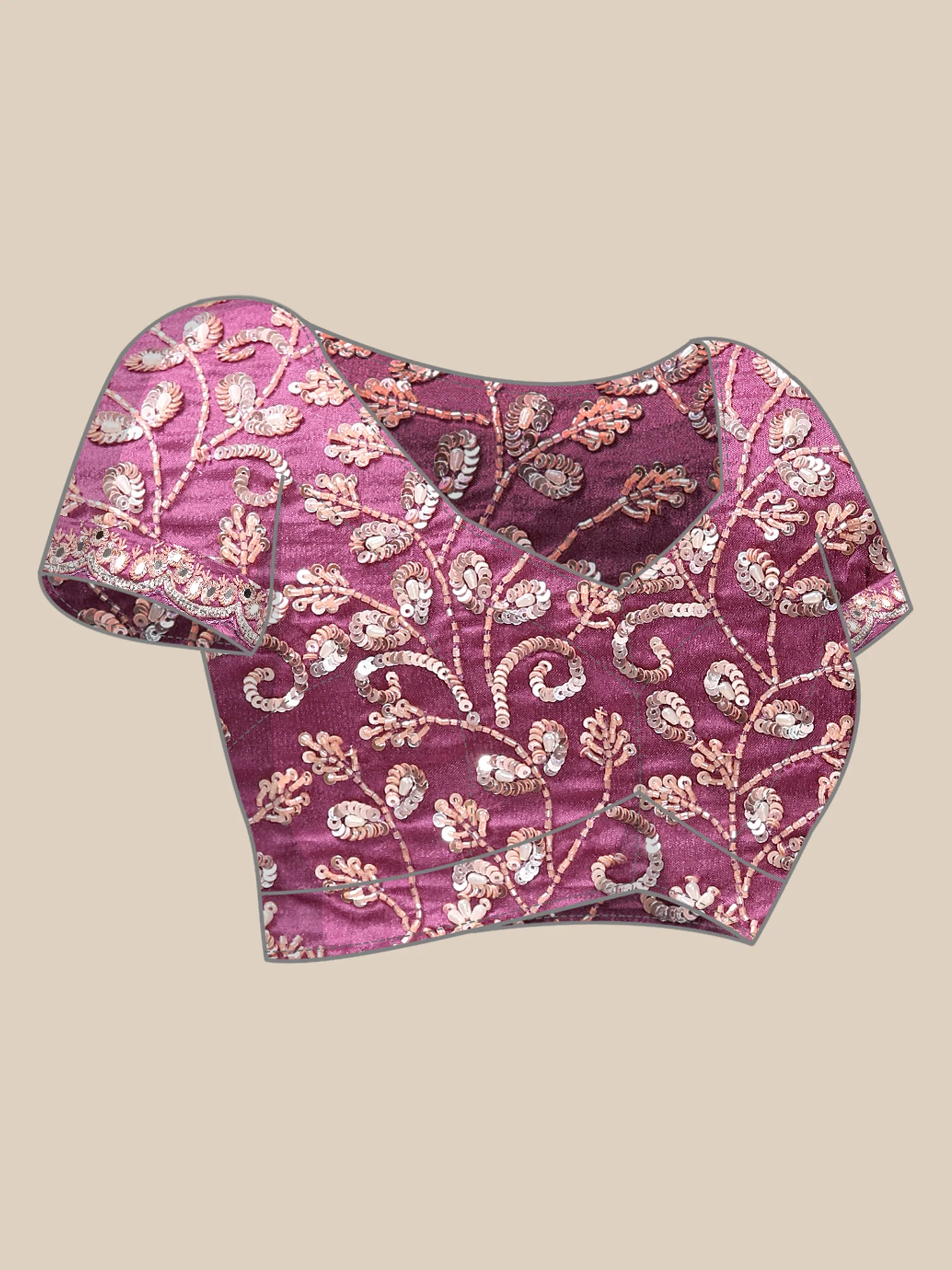 Printed Shimmer Weaved Saree With Readymade Blouse - Image 8