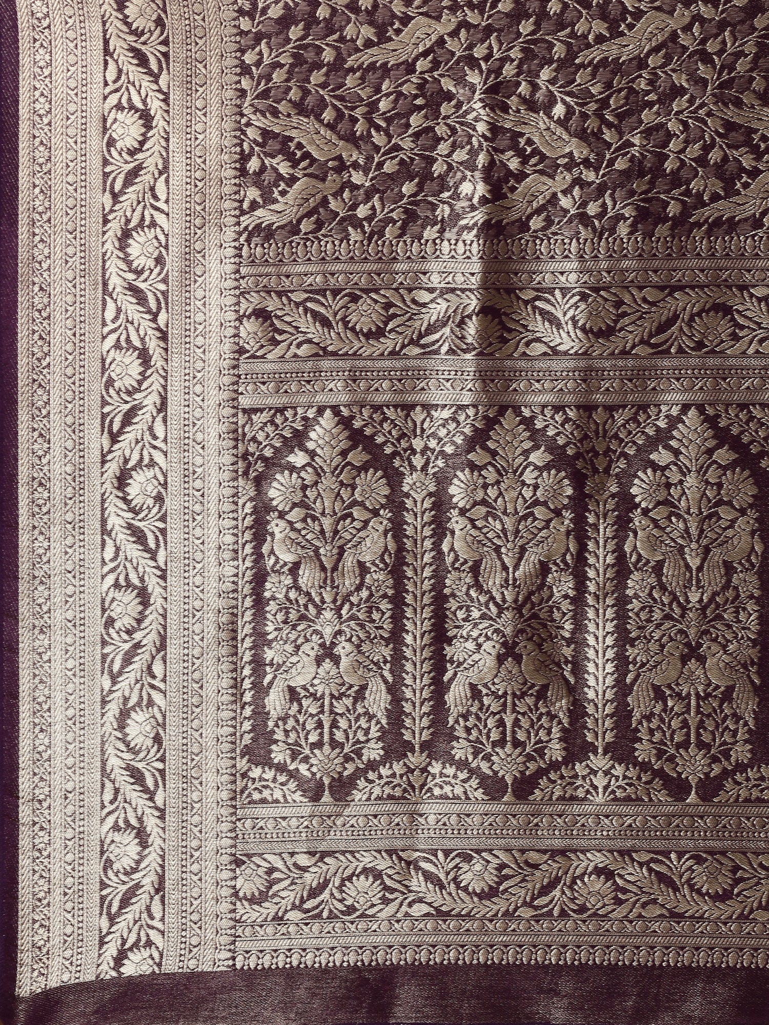 Purple Banaras Weaved Saree - Image 5