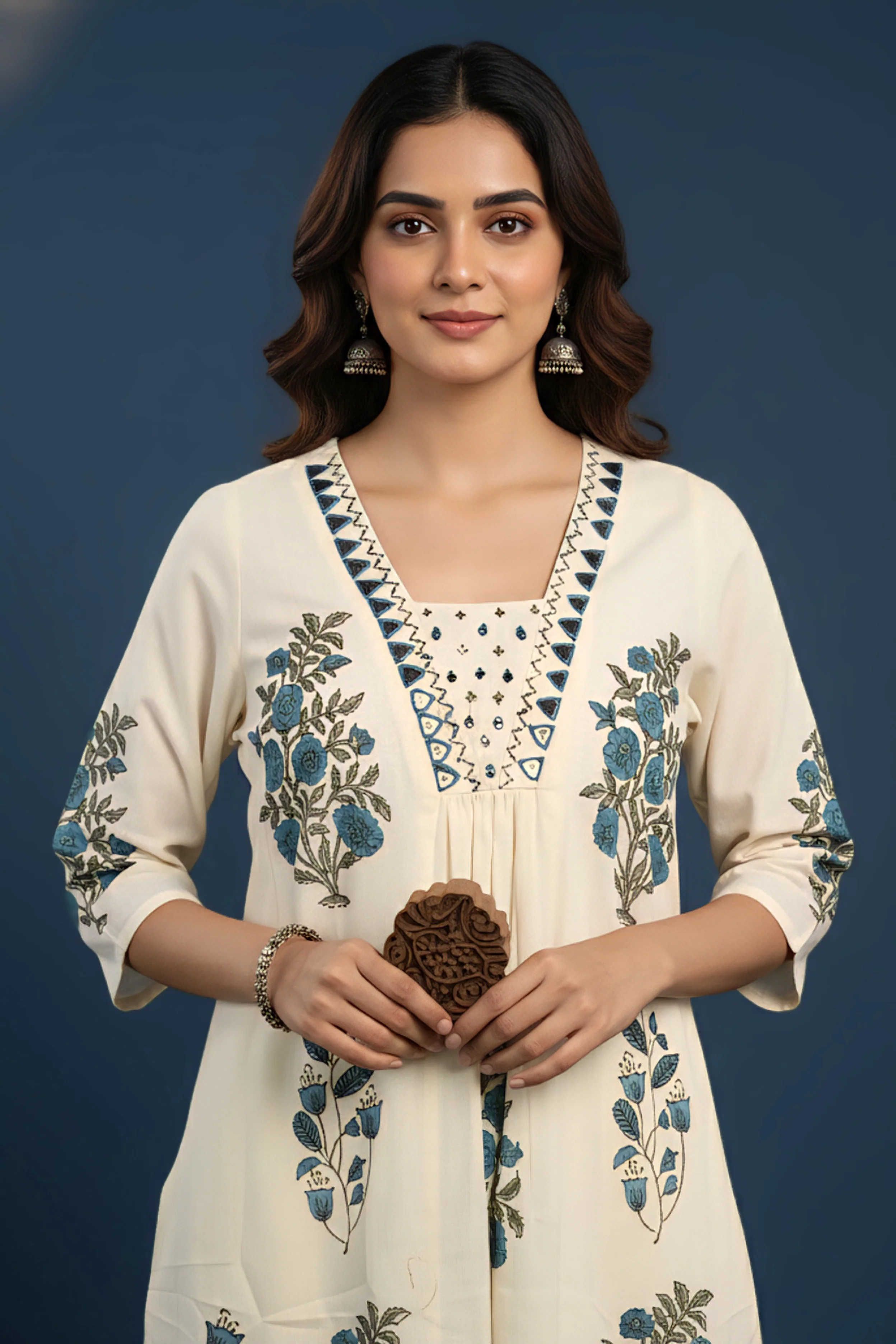 Rama Cotton Floral Digital Print Two Piece Set - Image 2