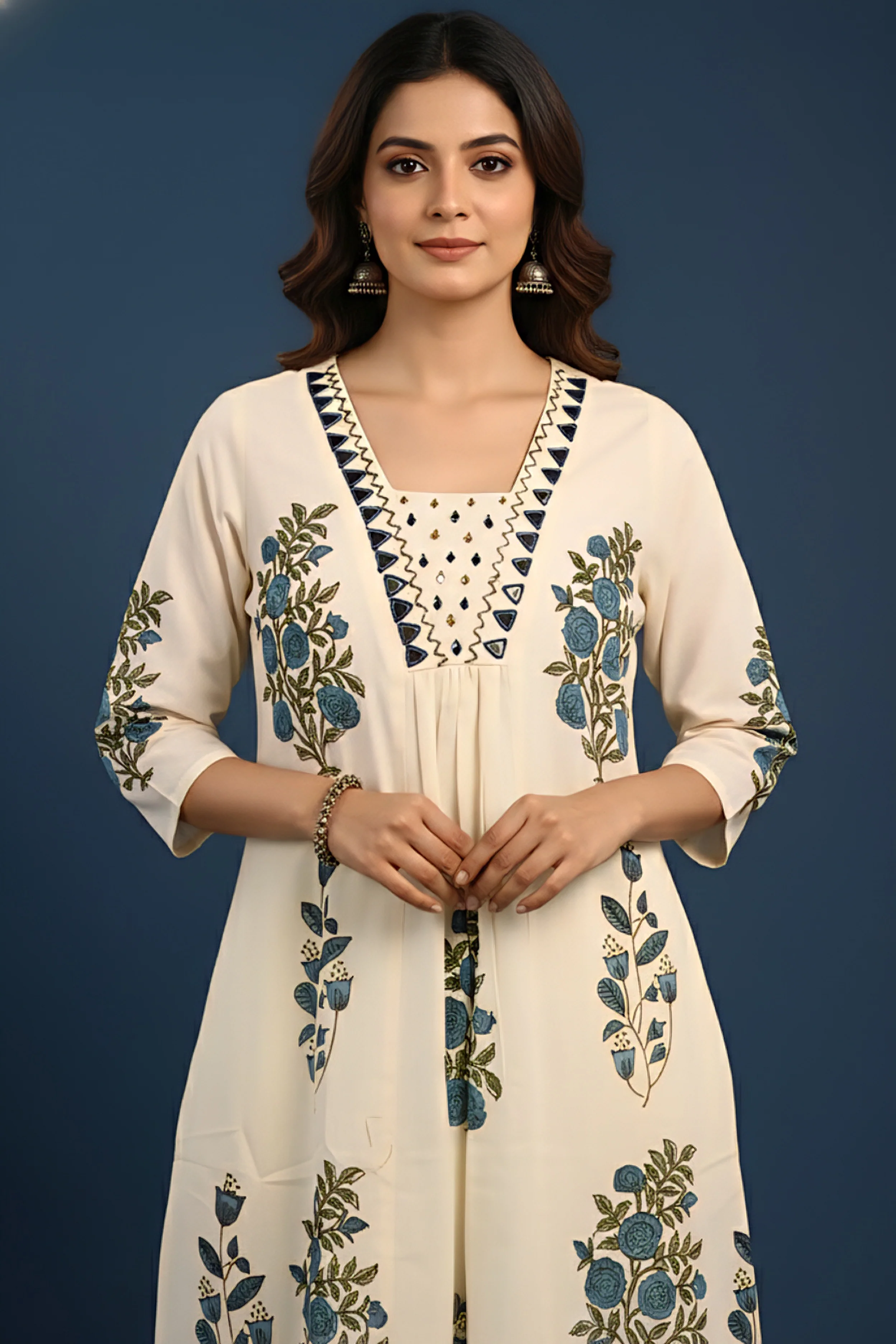 Rama Cotton Floral Digital Print Two Piece Set - Image 3