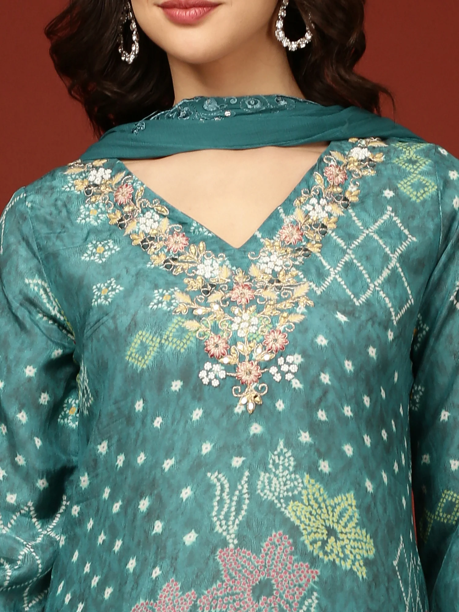 Rama Crepe Printed Three Piece Set - Image 3