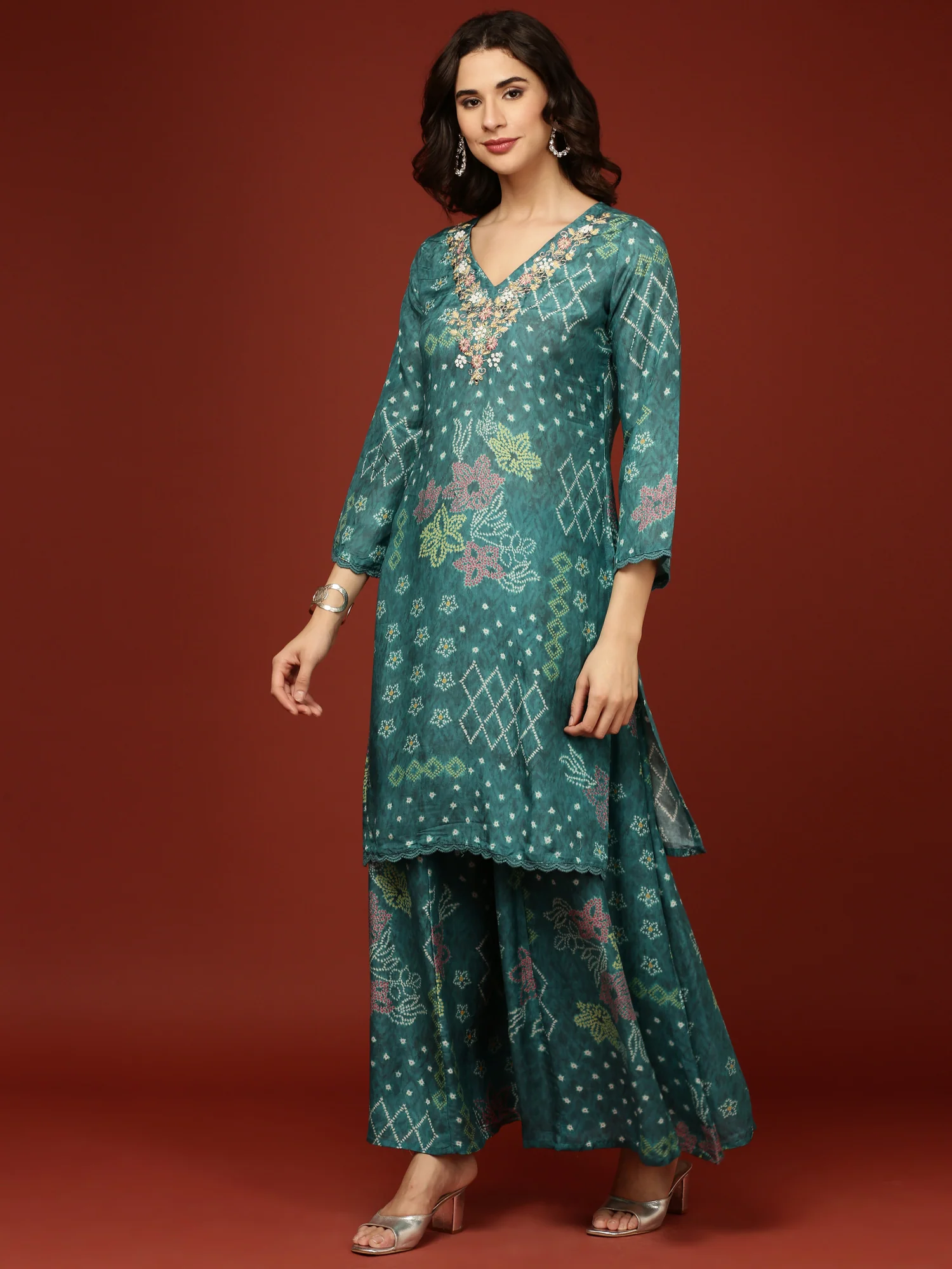 Rama Crepe Printed Three Piece Set - Image 4