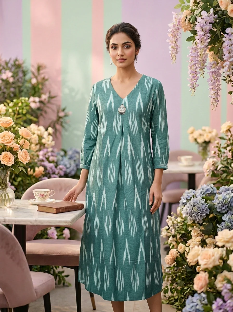 Rama Printed Cotton Kurta