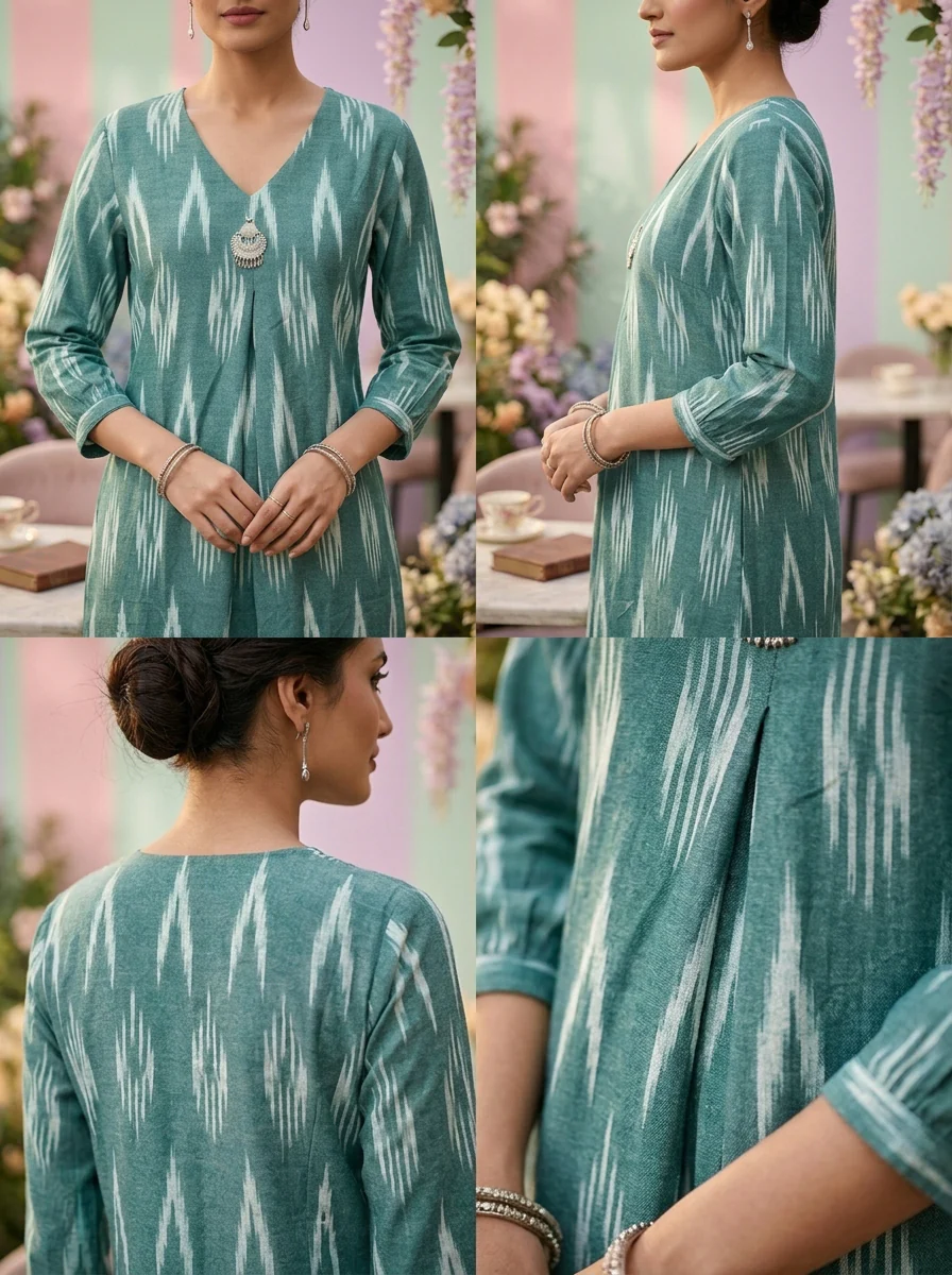 Rama Printed Cotton Kurta - Image 3