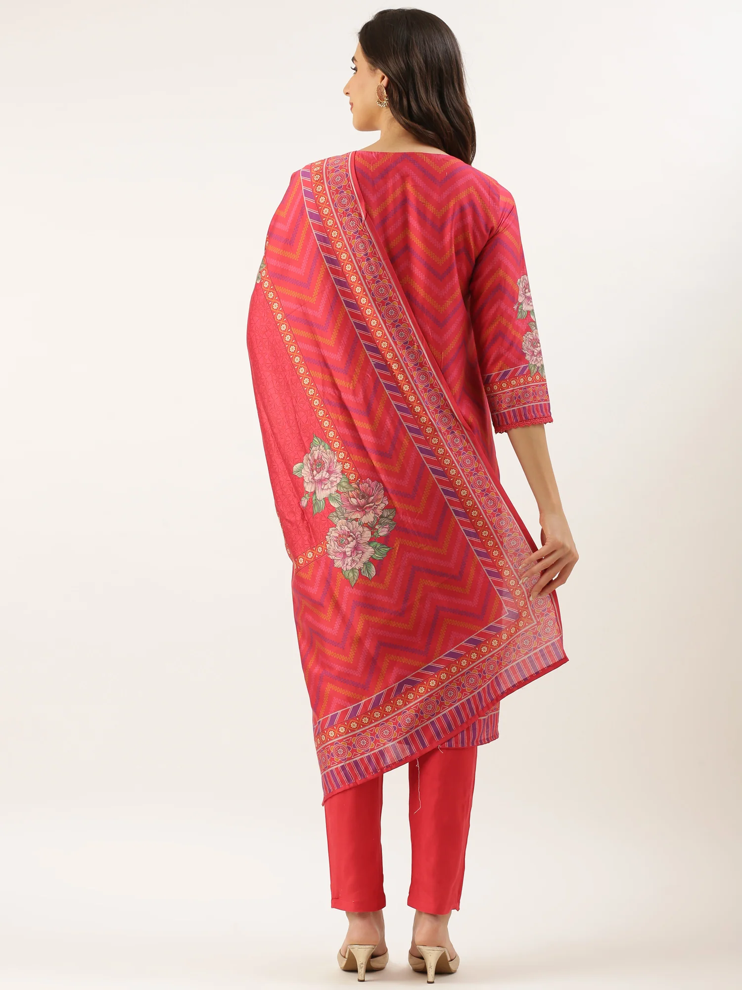 Rani Modal Silk Printed Three Piece Suit Set - Image 4
