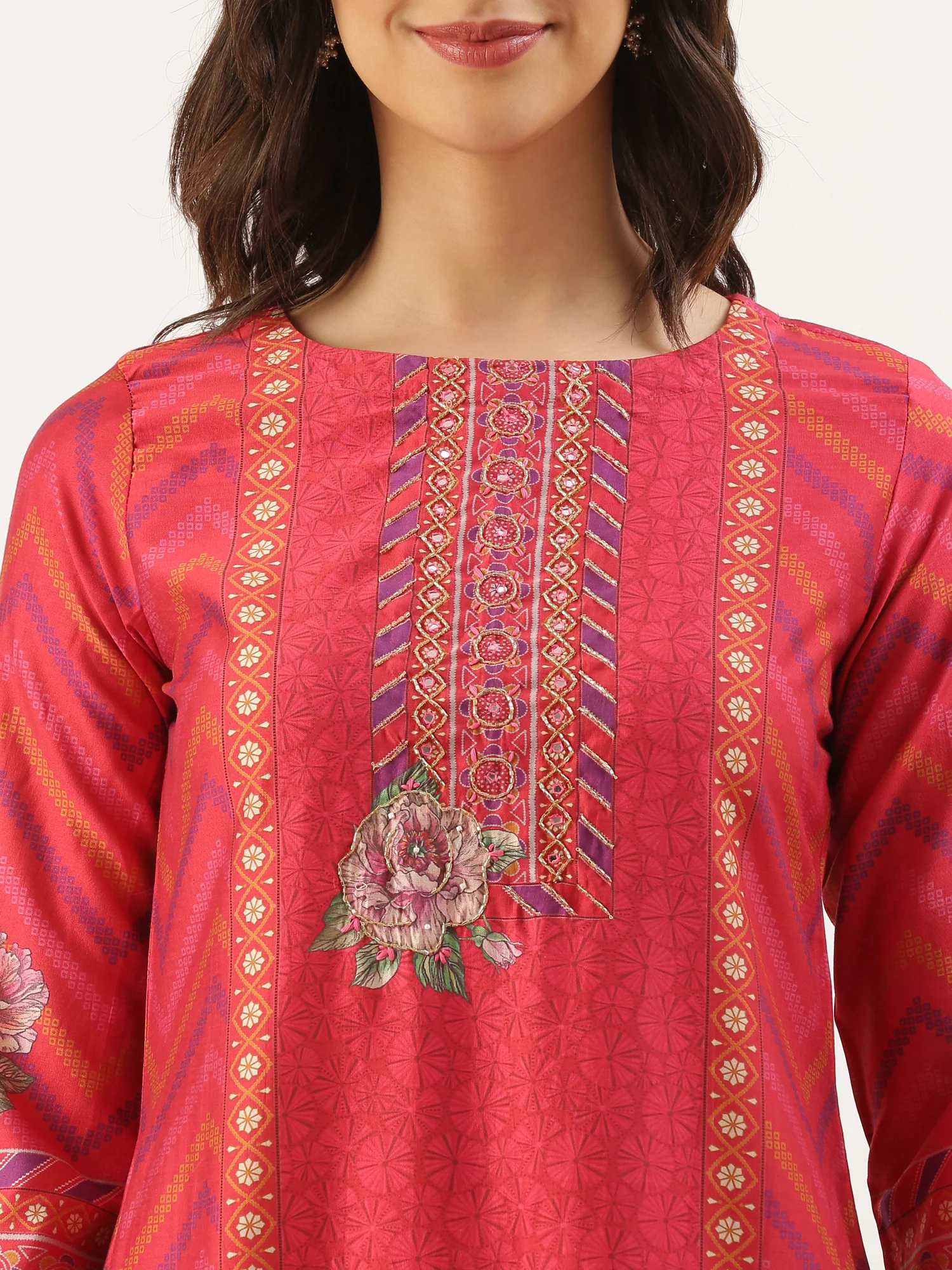 Rani Modal Silk Printed Three Piece Suit Set - Image 5