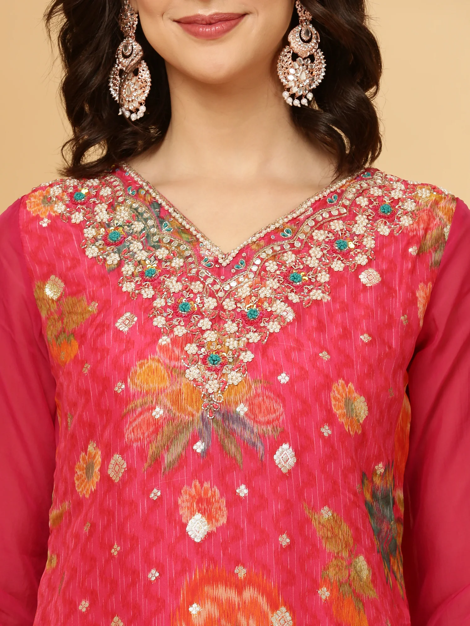 Rani Organza Floral Three Piece Set - Image 4