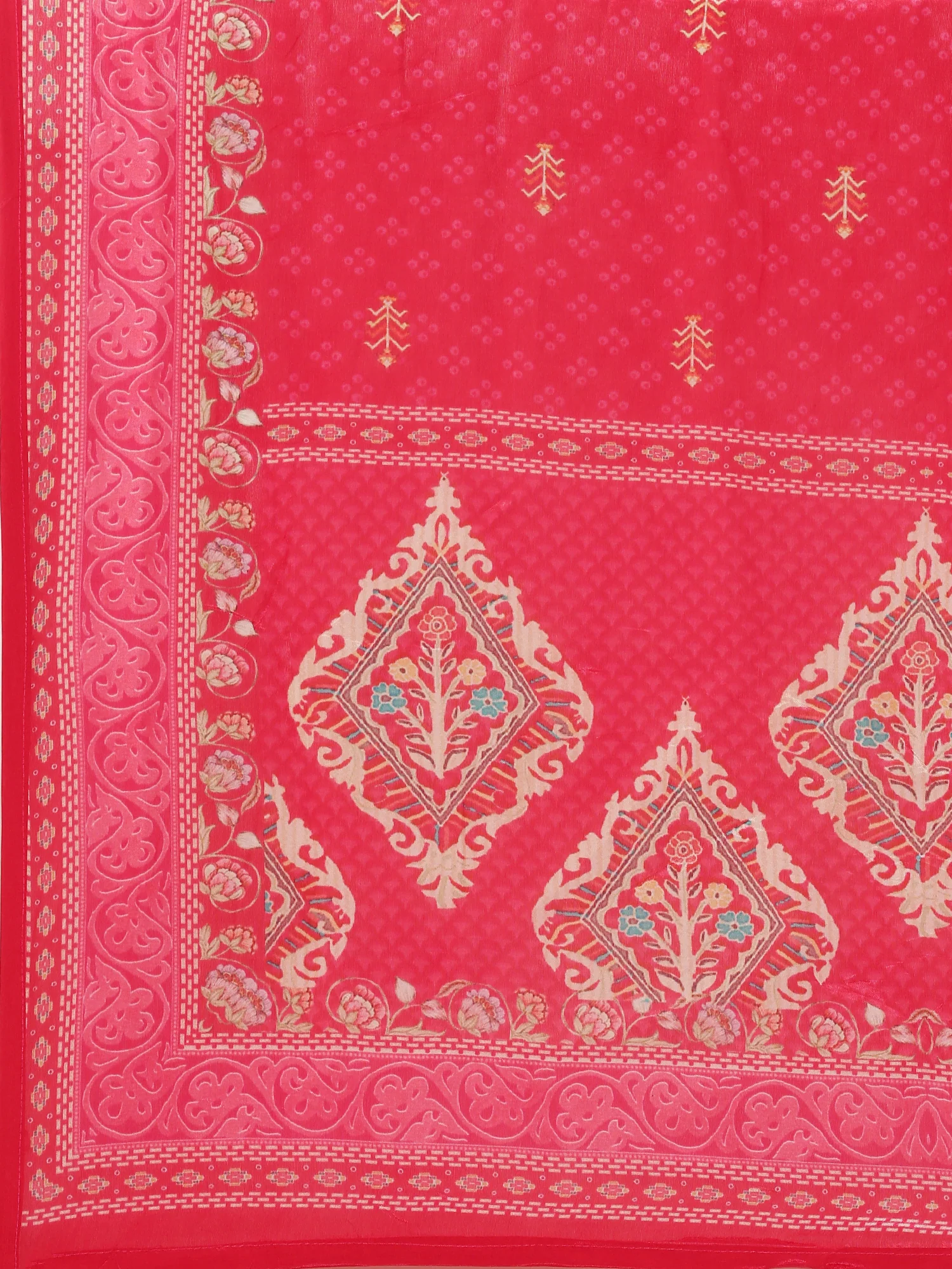 Rani Pink Crepe Printed Three Piece Suit Set - Image 7