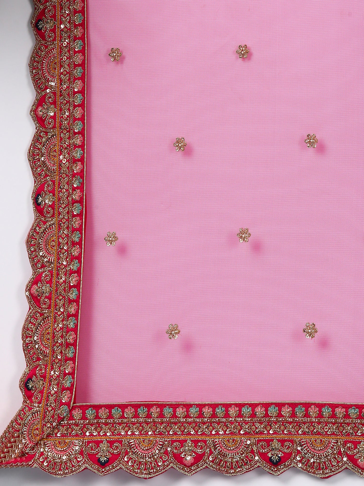 Rani Pink Silk Hand Embroidery Ghagra Set - Image 7