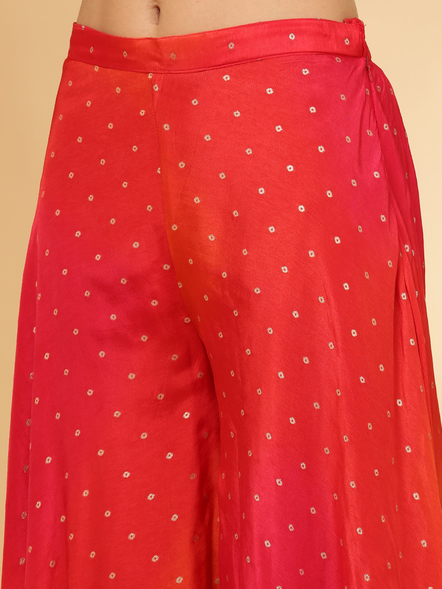 Rani Pink Silk Top With Palazzo Set - Image 7
