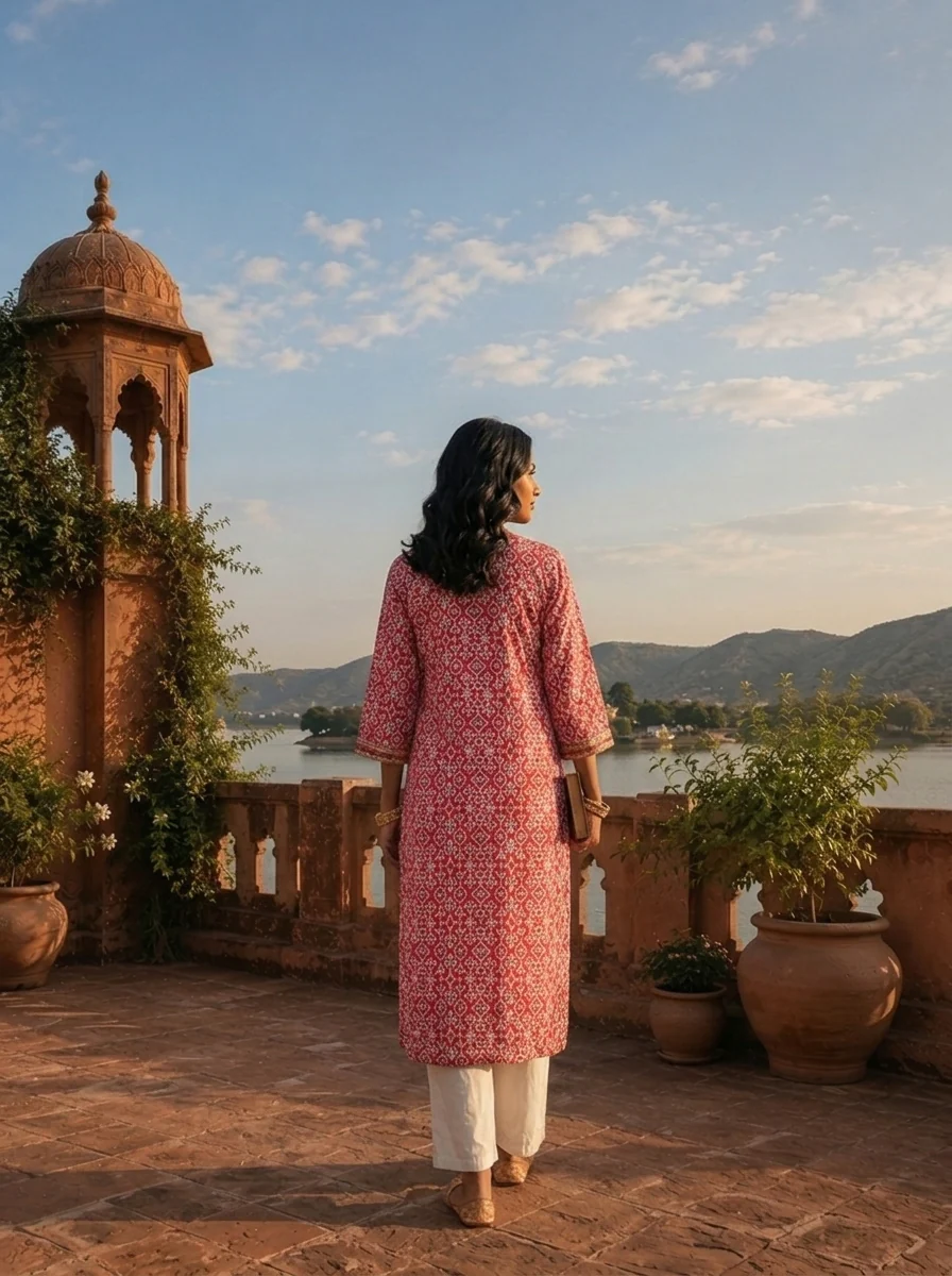 Rani Rayon Geometric Printed Kurta - Image 2