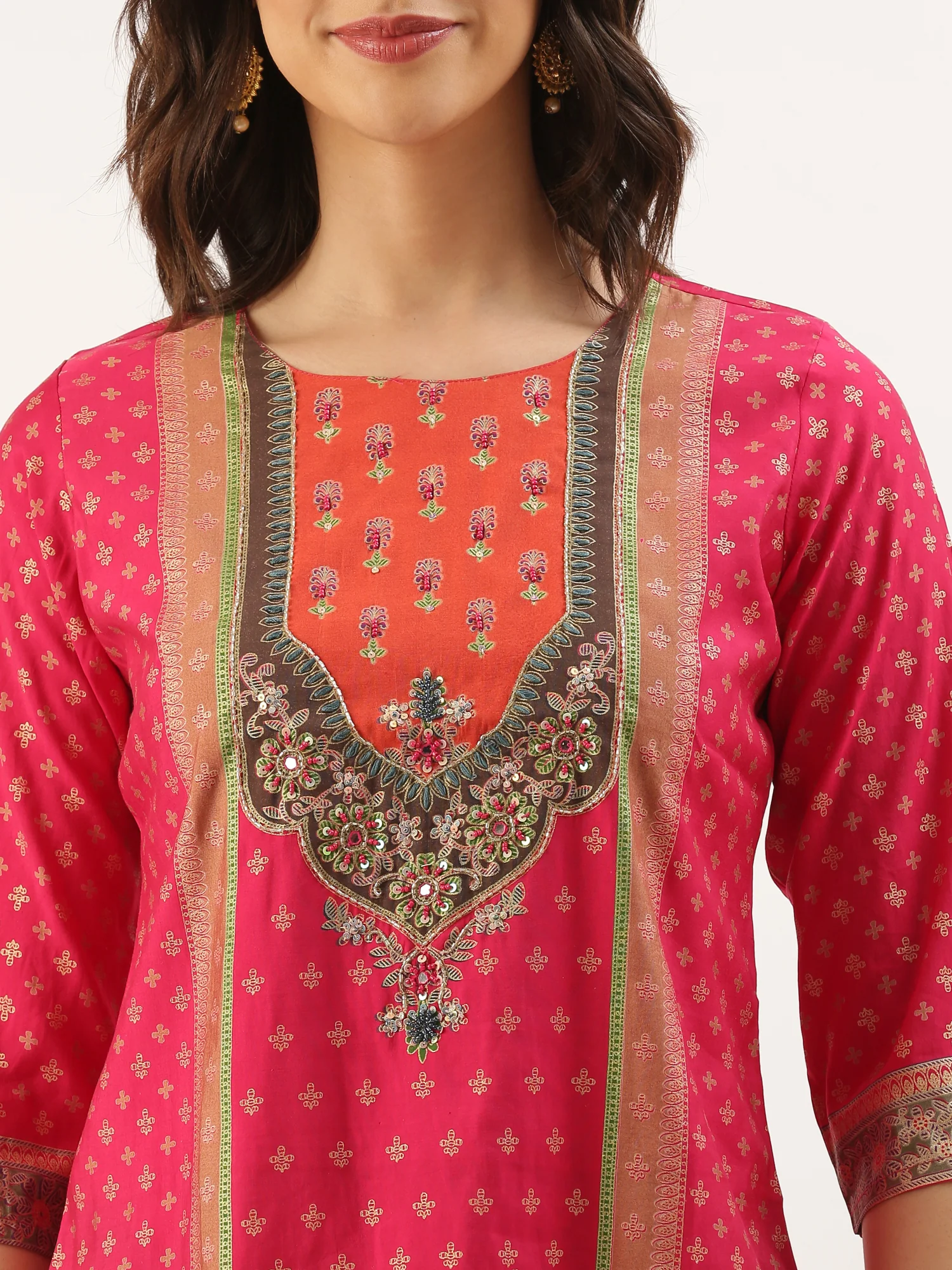 Rani Silk Printed Three Piece Suit Set - Image 4