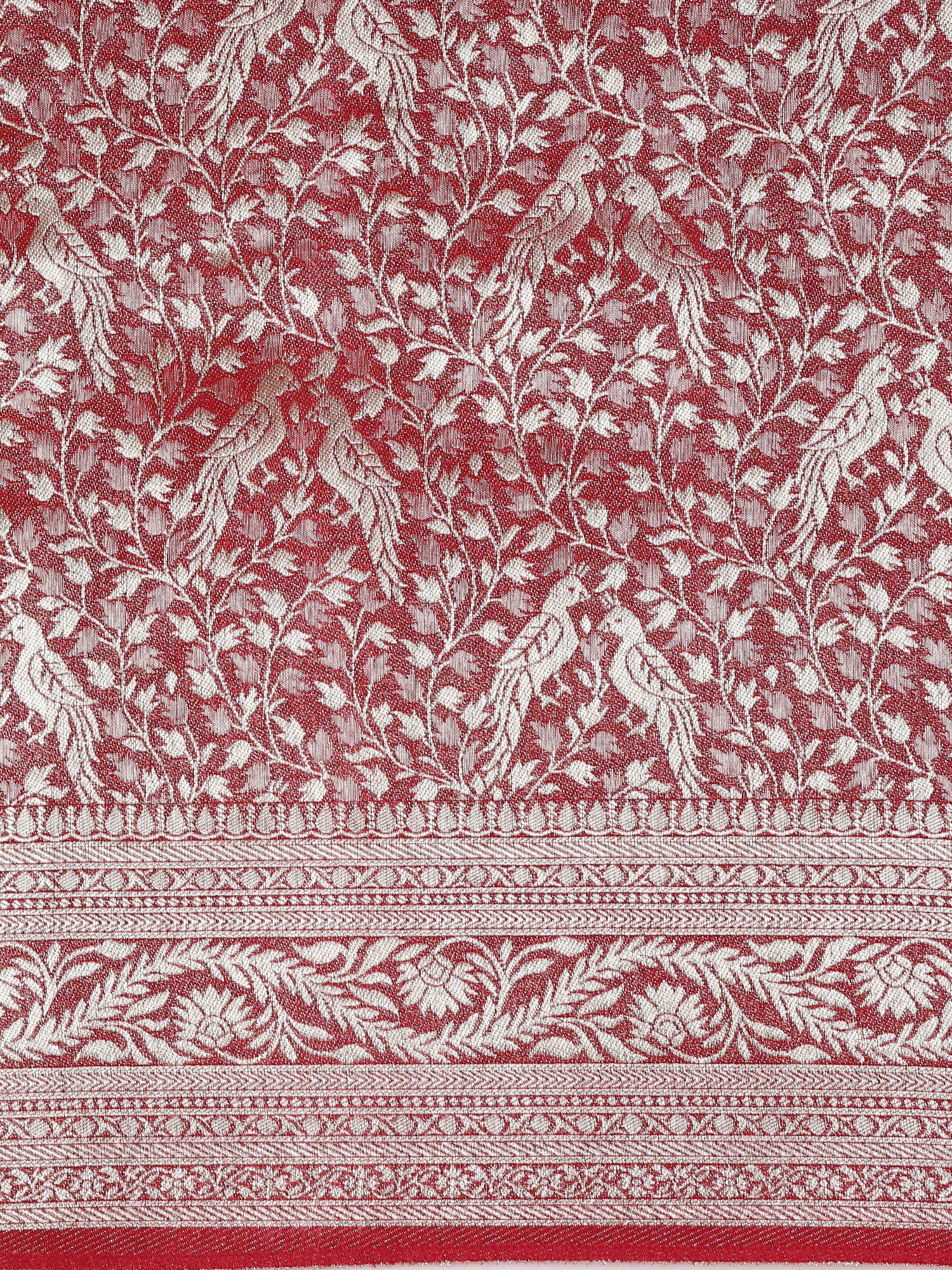 Red Banaras Weaved Saree - Image 7