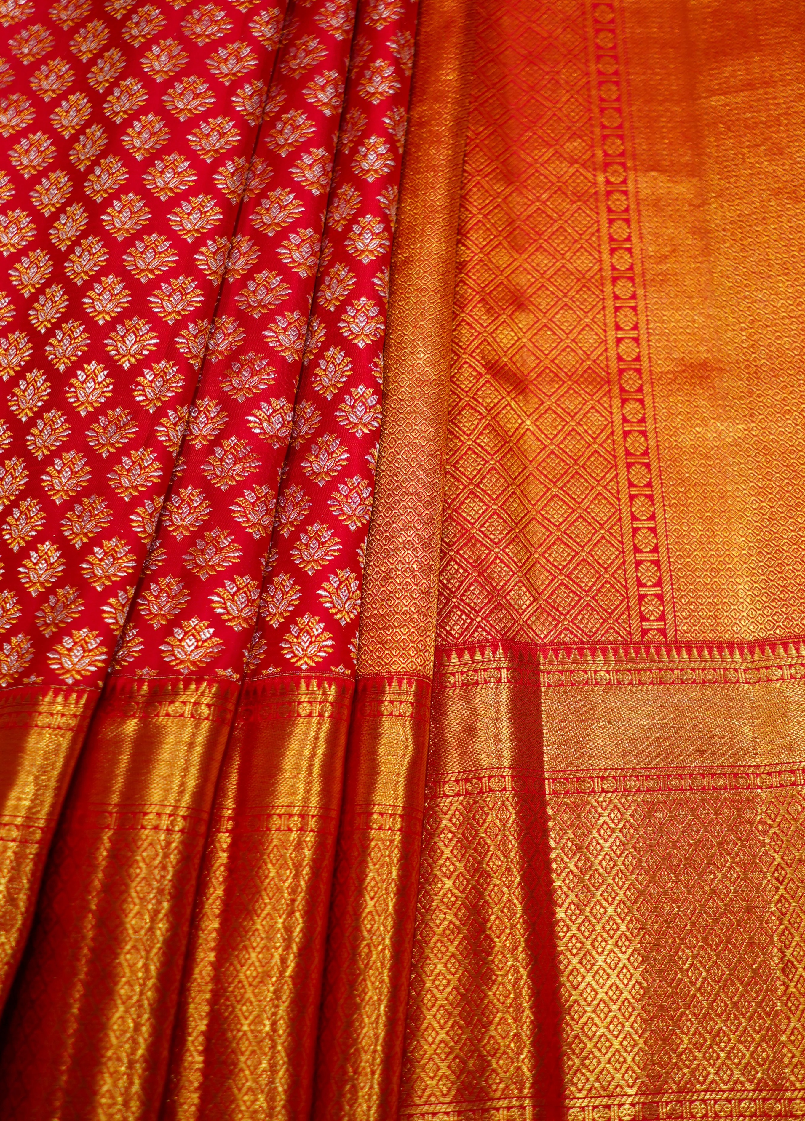 Red Kanchi Pattu Zari And Handwoven Weaved Saree - Image 2
