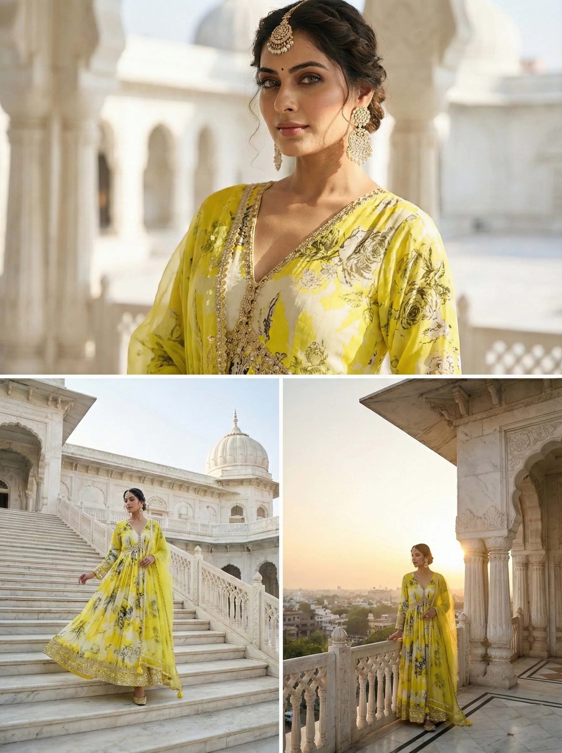 Variyali Green Crepe Floral Anarkali Set - Image 5