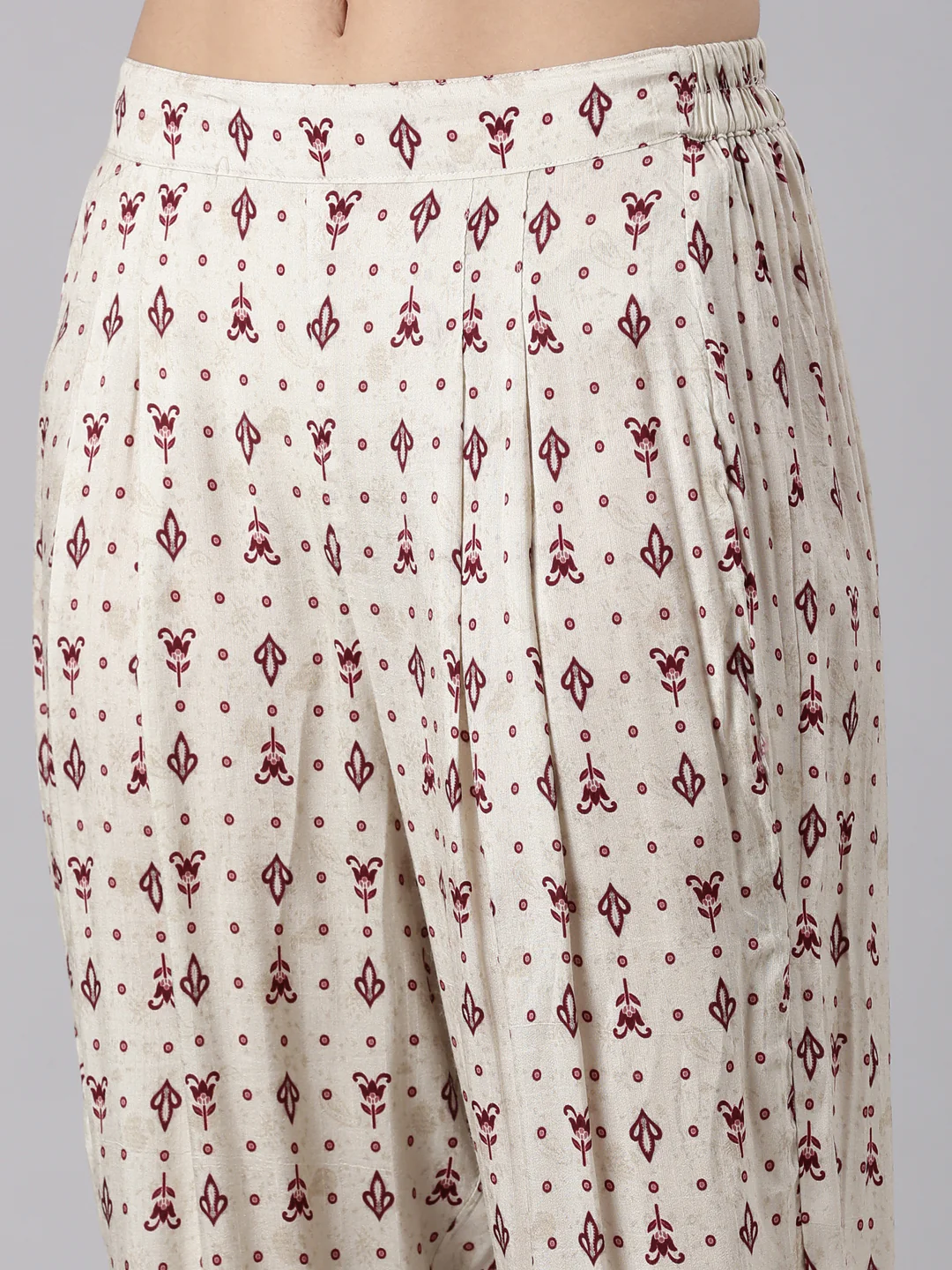 Wine Muslin Printed Three Piece Set - Image 6