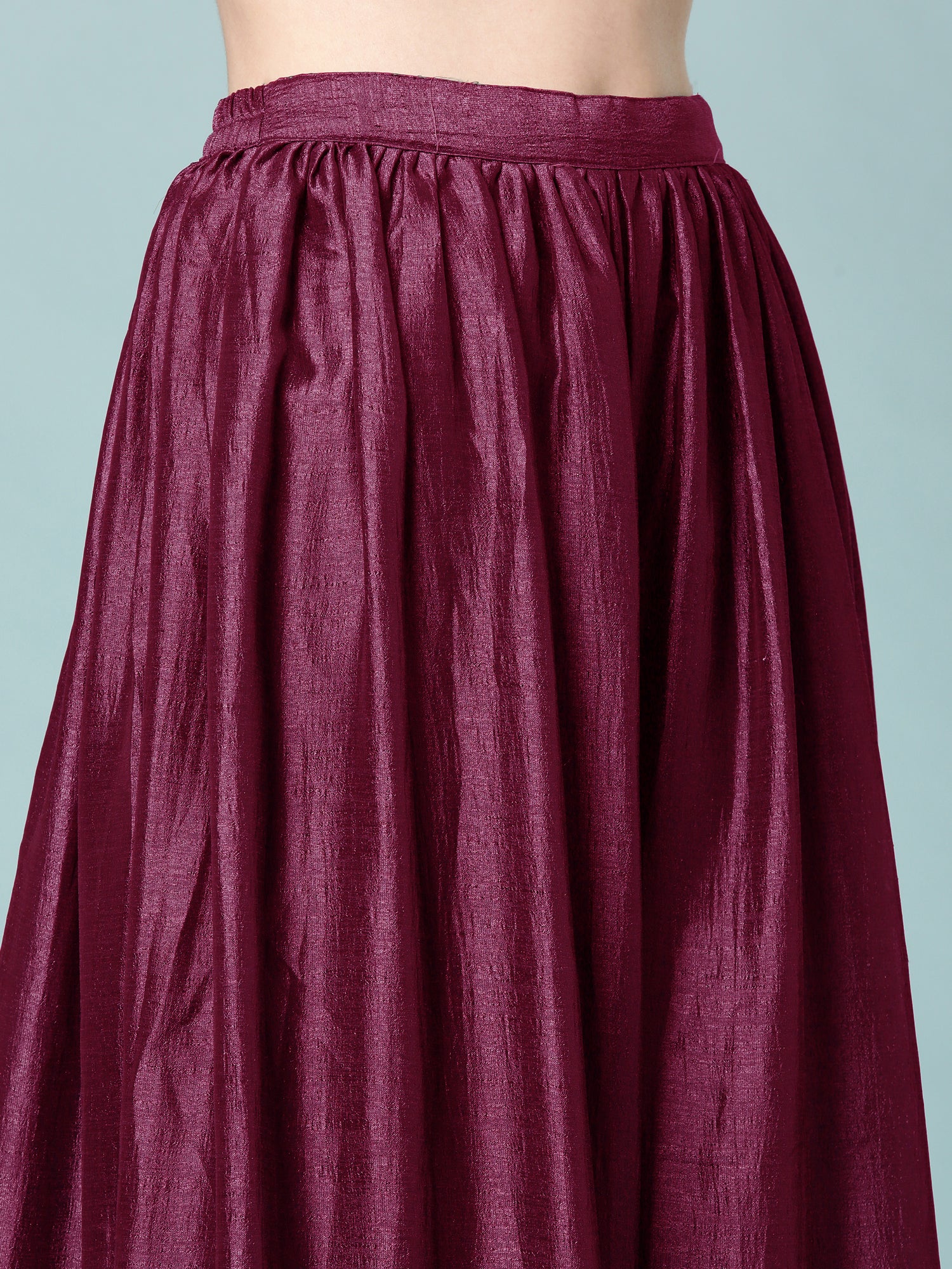 Wine Silk Anarkali Set - Image 6